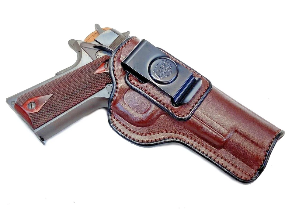 Max Carry Premium Brown Leather IWB Gun Holster for 1911 (Colt/Springfield/S&W) - Image 3 of 4