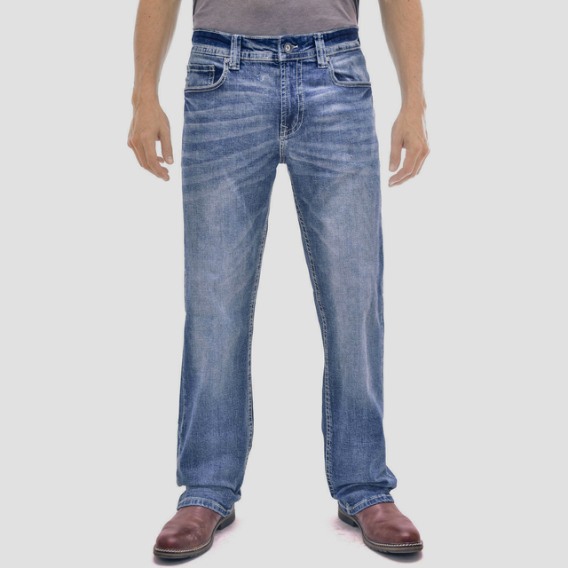 TK Axel Men's Blue Slim Boot Stretch 