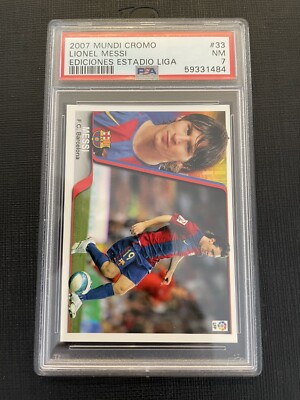 RARE!!! 2007 Mundi Cromo Lionel MESSI PSA 7 FC Barcelona #33