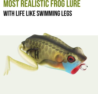 Lot 3 x Lunkerhunt Popping Frog Lure 1.75'' Blue Gill 1/4 oz Topwater Weedless