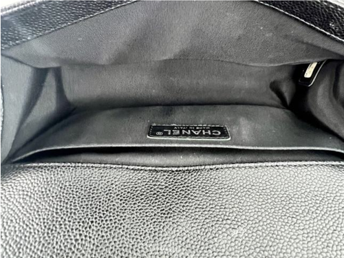 Authentic Chanel Caviar Leather Boy Medium in Black Crossbody Shoulder Bag - Picture 9 of 13