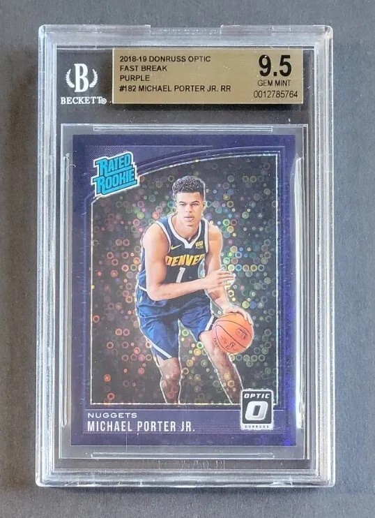 Michael Porter Jr. 2018 Optic Purple Fast Break #/95 RC #182 BGS 9.5 GEM MINT