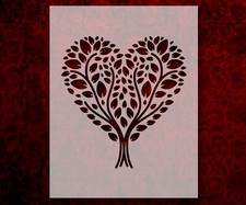 Heart Love Tree of Life Stencil Template Reusable 8.5 x 11 Inches for Painting