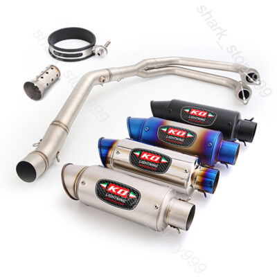 Full System For Yamaha YZF R3 R25 MT-03 Exhaust Header Link Pipe 51mm Muffler