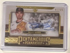 SHANE BIEBER 2023 Five Star Pentamerous Penmanship Autograph On Card Auto #1/25
