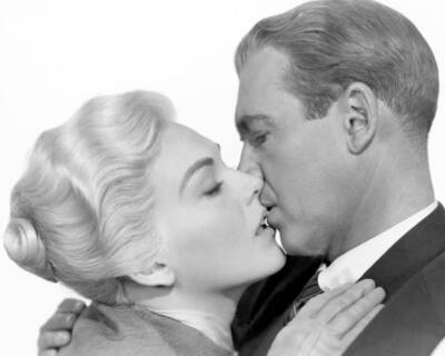 James Stewart as Det John Scottie Ferguson and Kim Novak as Madele- Old Photo