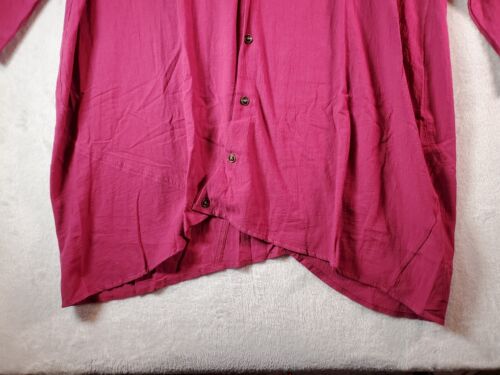Romacci Shirt Dress Womens 4XL Maroon Long Sleeve Pockets Collared Button Front - Picture 3 of 10