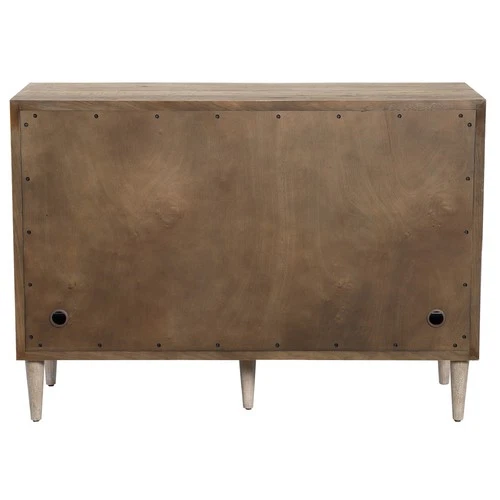 Uttermost 25084 Dani 48"W 2 Shelf Wood Accent Cabinet - Matte White / Gray - Picture 3 of 8