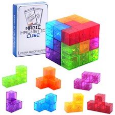 Kids Magnetic Building Blocks Magic Magnetic 3D Puzzle Cubes, Set of 7 Multi ...