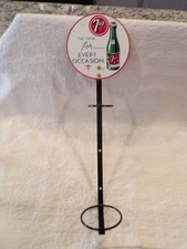 7UP Seven Up Soda 2 Piece Metal Advertising Store Bottle Display Sign