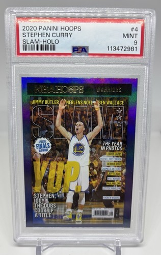 2020-21 NBA HOOPS SLAM HOLO SP STEPHEN CURRY #4 PSA 9 MINT WARRIORS LOW POP 💎