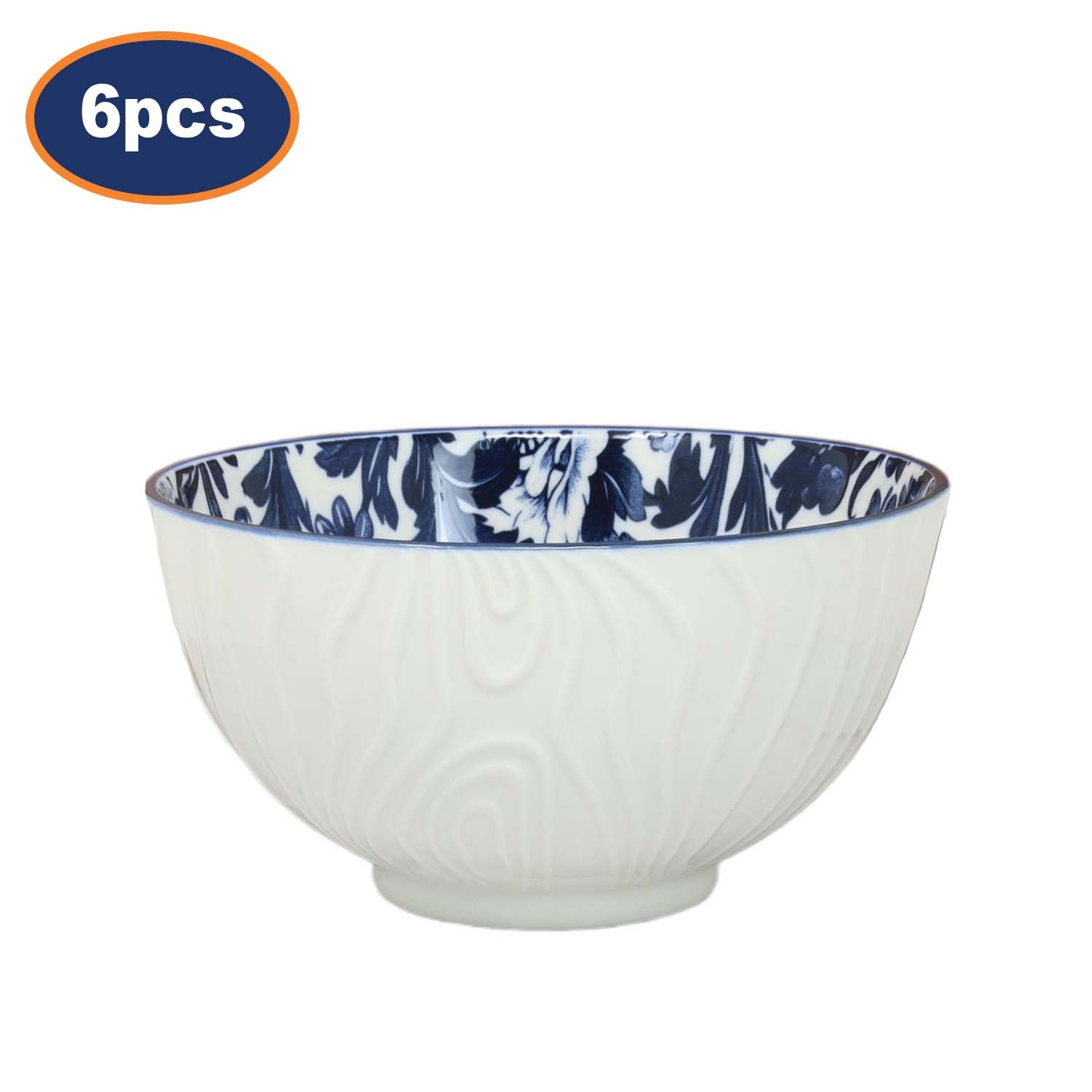 Ceramic Bowl Set 15cm Fleur Oriental Vintage Floral Random Design Dinnerware 6Pc
