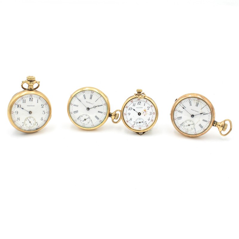 1899-1915 Waltham Watch Co. 7-17j Size 0s GF Pocket Watches Lot of 4 #WB5431-4