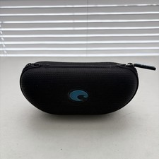 Costa Del Mar Sunglasses Case Hard Clamshell Zip Up OEM Black Blue Logo