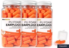 Orange Foam Ear Plugs 32dB Noise Reduction 180 Pairs Silicone Case
