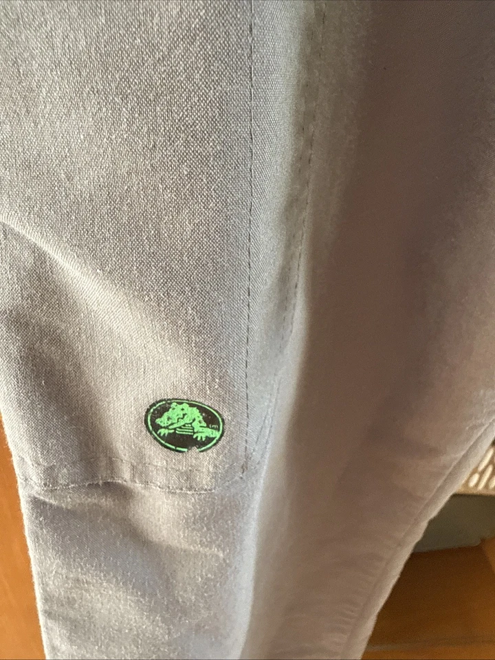 Pantalones Médicos Crocs Grises Talla Grande Alto Ancho Recto Elegante Foto 4 de 4