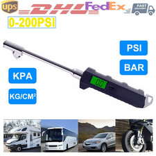 Digital Tire Air Pressure Gauge Meter Tester Bike Car Truck LCD Display 200 PSI