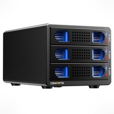 3 Bay 10Gbps Hard Drive Enclosure with Cooling Fan for 2.5  /3.5" SATA Black