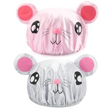 Elastic Kids Bath Caps 2PCS, Double Layer Waterproof Shower Hat for Baby