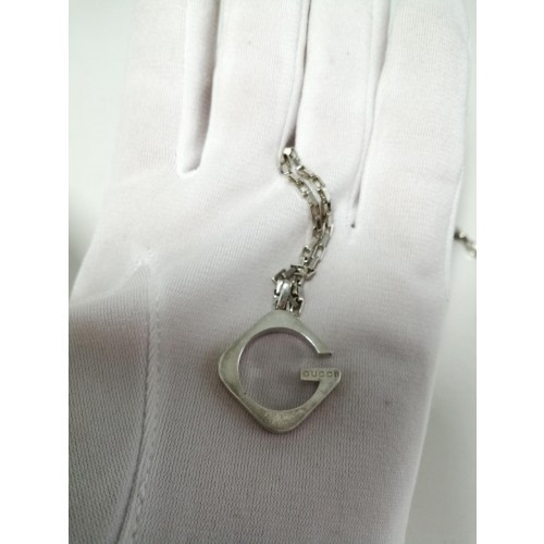 GUCCI Square G Silver Necklace 233965 J8400 8106 Japan | eBay