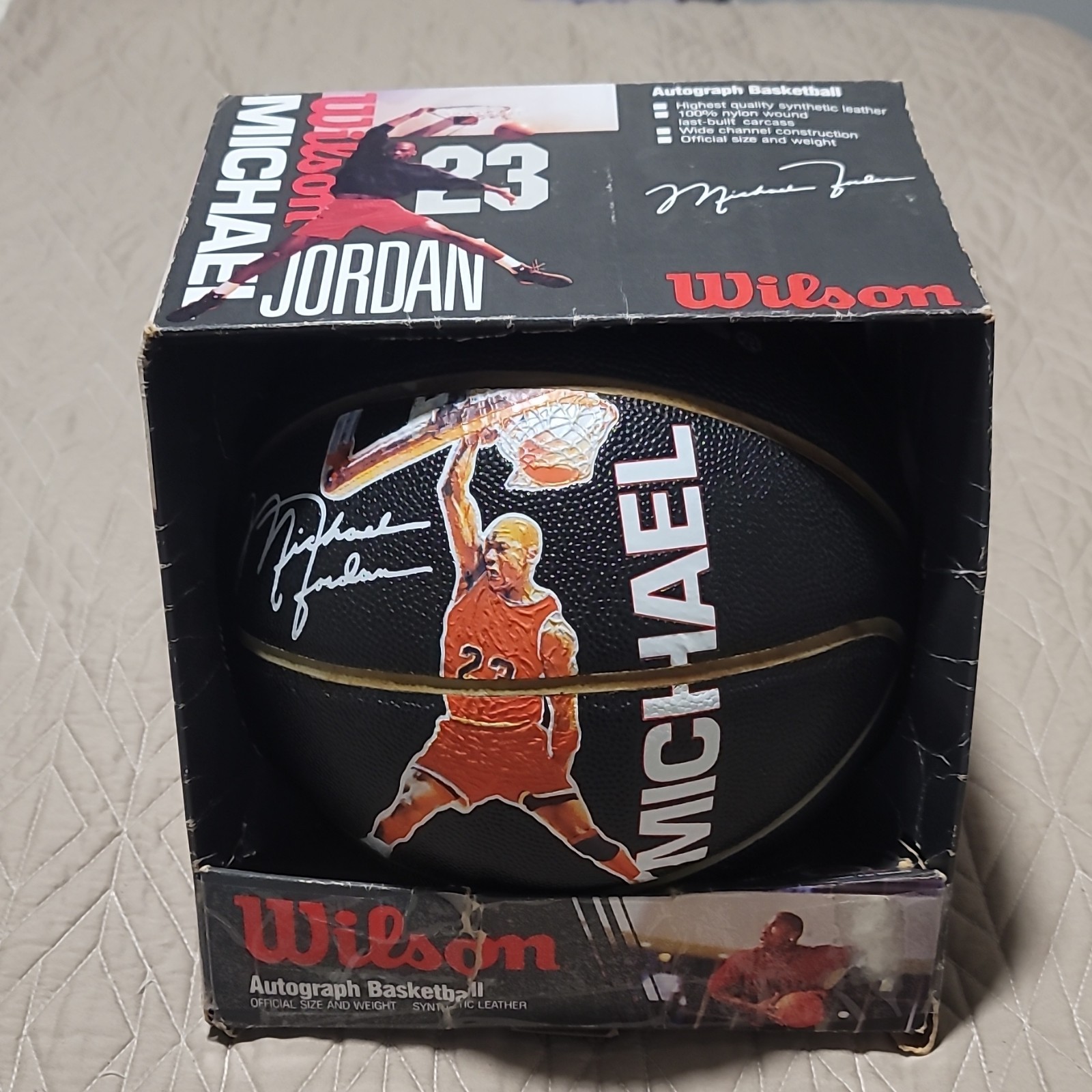 Wilson Michael Jordan Autograph Basketball Black Synthetic Leather Autograph