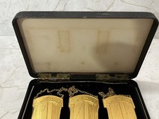 The "21" Club New York NYC Restaurant Gilt Bronze 3 Set Decanter Tags New In Box