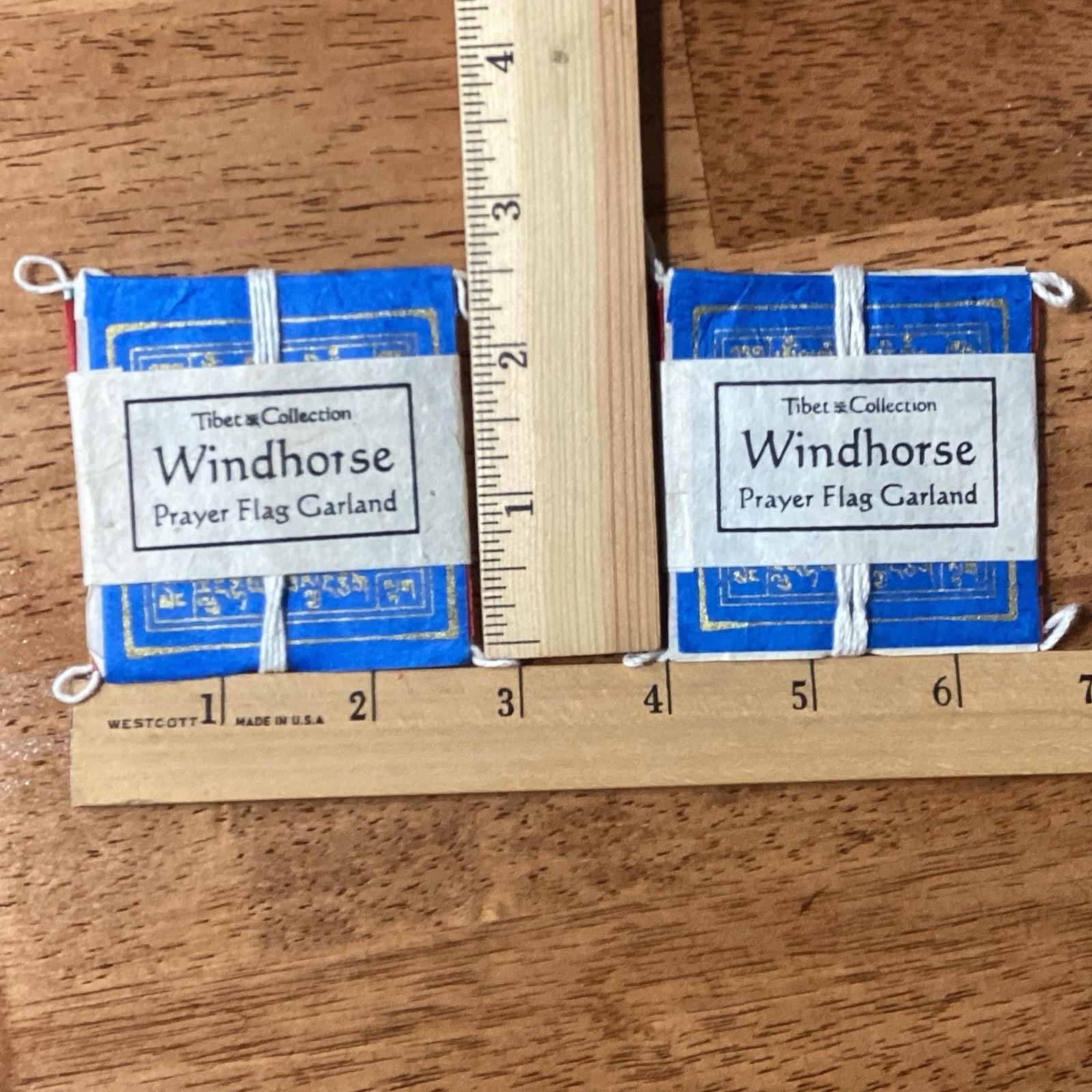 TIBET Collection Windhorse Prayer Flag Garland Handmade In Nepal 2 5/8” Lot Of 2