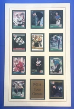 PGA Tour Greats Multi-Signed 14x22 Card Display 11 Autos Jack Nicklaus JSA COA