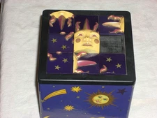 DaMert Company Vintage 3D Slide Puzzle Bank Sun Stars 4" x 4" 1996 Celestrial
