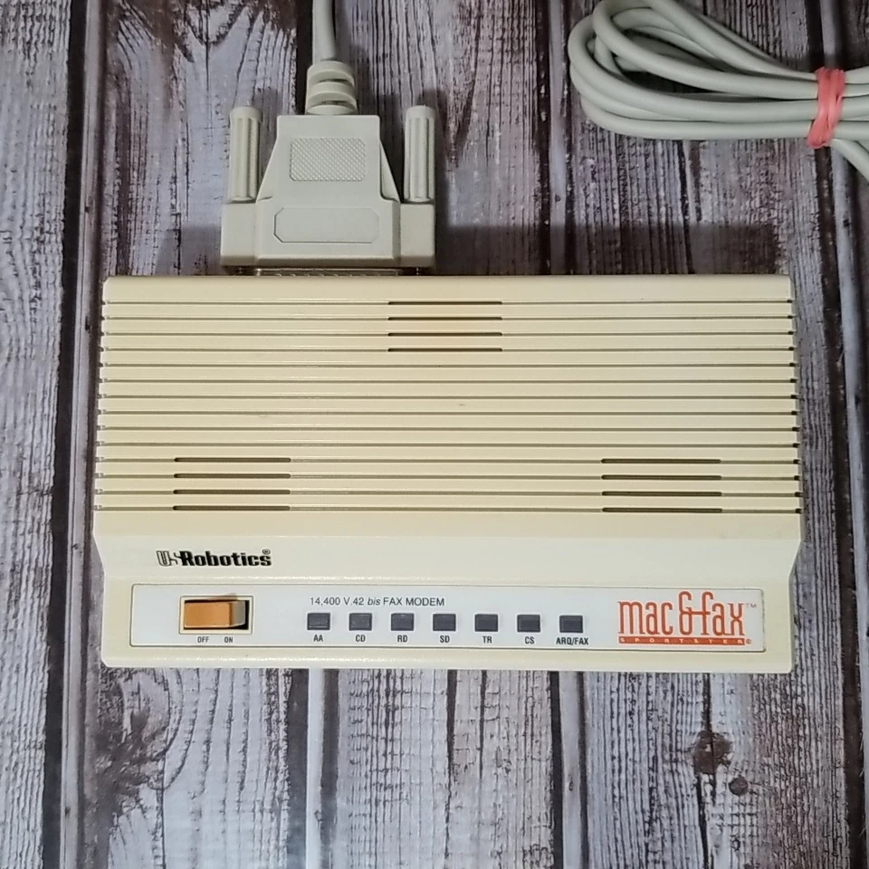 Vtg US Robotics Mac & Fax Sportster Fax Modem 14,400 V.42 CJE-0216 Ships Fast! - Image 2 of 4