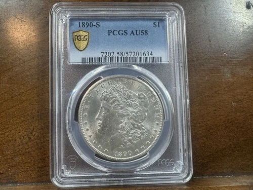 1890-S Morgan Silver Dollar - PCGS AU58  $1 Coin