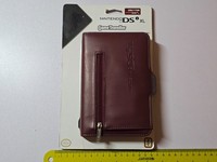 NINTENDO DSi XL OFFICIAL CONSOLE GAME CARRY LEATHER FLIP CASE NEW Maroon Genuine