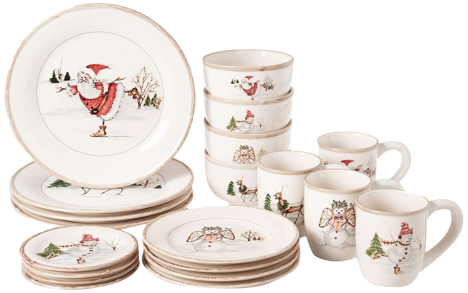 &ndash; 16-piece Set, Cream