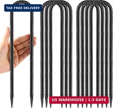 12 Inches Trampoline Wind Stakes, Heavy Duty U Stakes for Ground, 8-Pack Trampol
