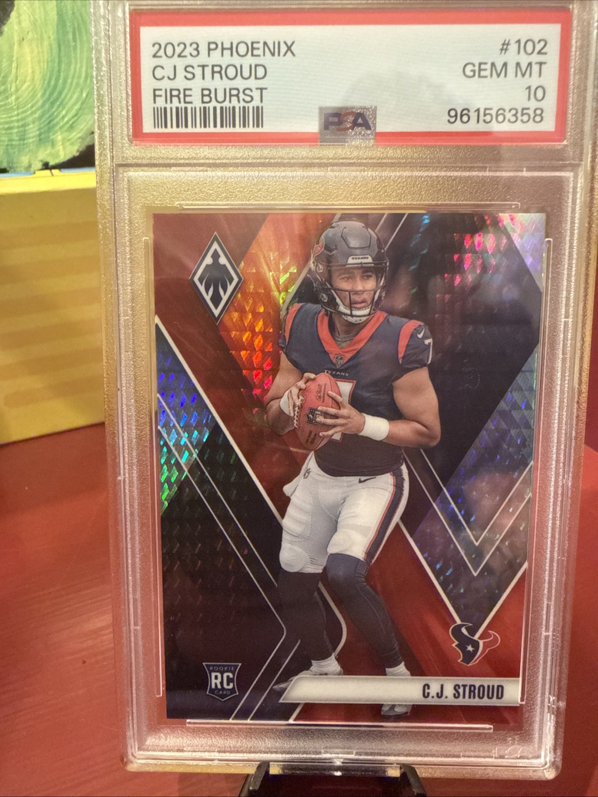 2023 Panini Phoenix Rookies C.J. Stroud #102 Fire Burst /340 (RC) PSA 10 GEM MT