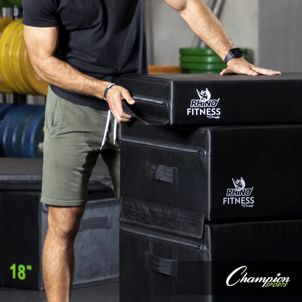 Champion Sports Espuma Pliométrica Plyo Box Jump Box Entrenamiento Cruzado, 24", Negro Foto 4 de 4