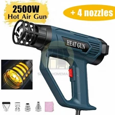 2500W Heat Gun Electric Hot Air Gun with Dual-Temperature 4 Nozzles Tool 2025