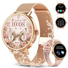 Blackview Smartwatch Damen, 1,26 Zoll Runde Fitnessuhr mit Pulsmesser Schlafmoni