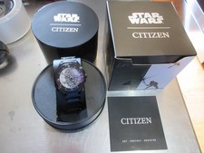 Orologio STAR WARS Death Star 2 di CITIZEN, acciaio inox, Eco-Drive usato con scatola!