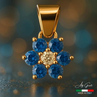 TECH GOLD Handmade Stone Flower Pendant, Pendant