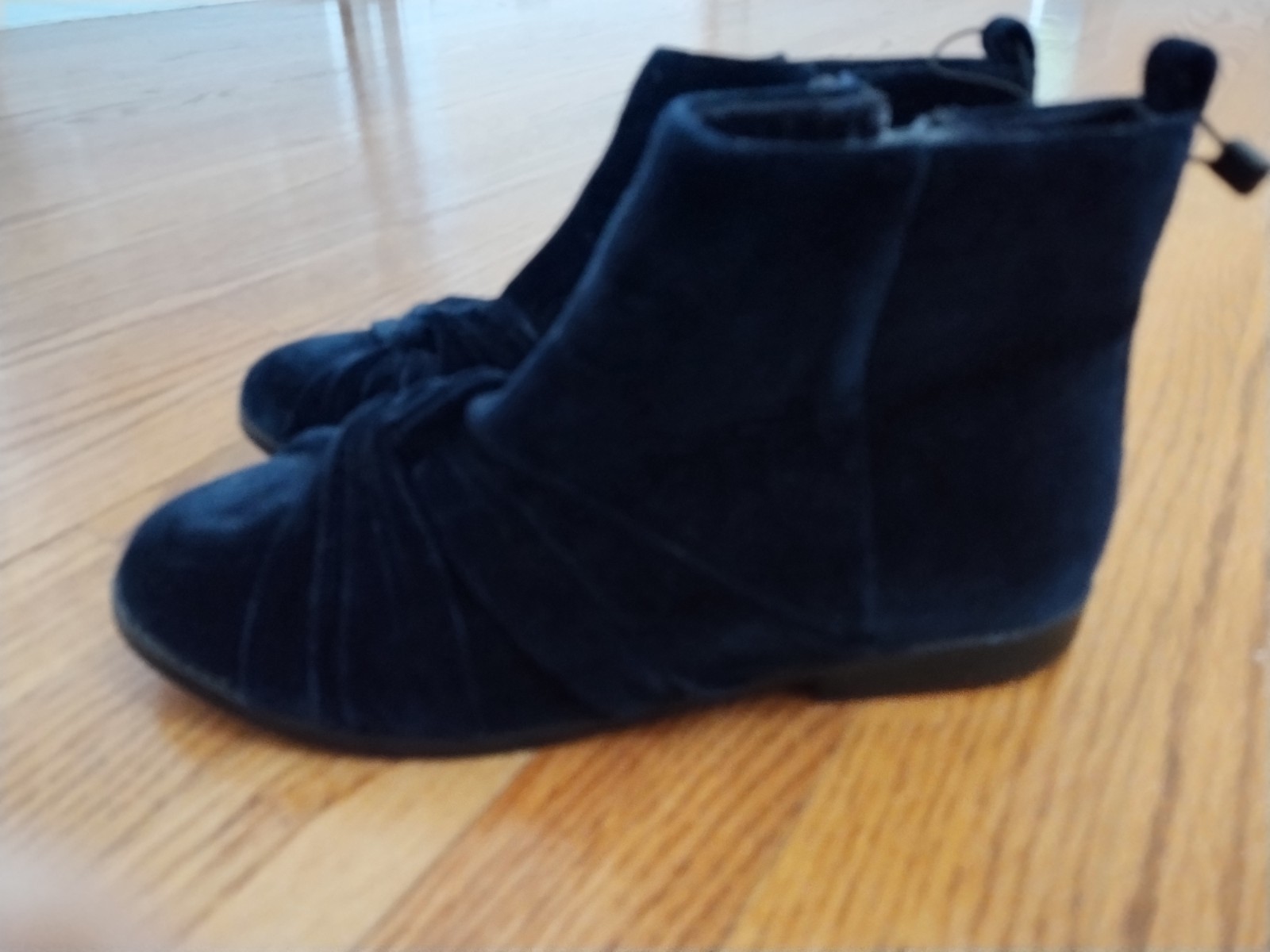 ZARA, new with tag, velvet twisted blue ankle boots for girls, 36 thumbnail 3