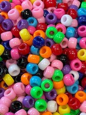  2000-3 100ct 9x6mm PONY Acrylic BEADS- Random Mix  DIY BEADABLE