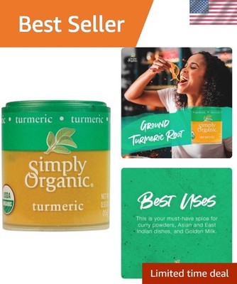 Simply Organic Mini Ground Turmeric, .53 Oz - Organic & Kosher Spice Essentials