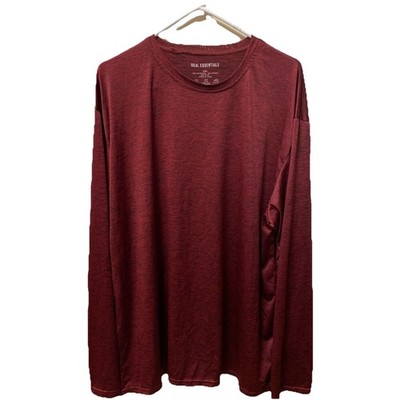 real essentials shirt 2XL Red Long Sleeve Athletic Shirt Mens 