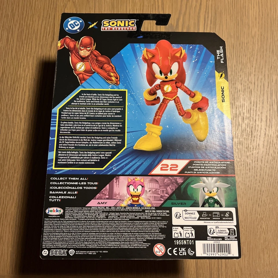 NEW 2025 DC x Sonic The Hedgehog SONIC as THE FLASH 5" Jakks Pacific - Image 3 of 4