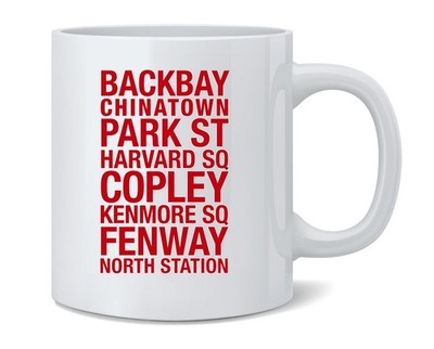 Boston Subway Stations Ceramic Coffee Mug Tea Cup Fun Novelty Gift 12 oz