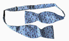 VINEYARD VINES BLUE PURPLE HOCKEY PLAYER 100 SILK MEN'S ADJUSTABLE BOW NECK TIE