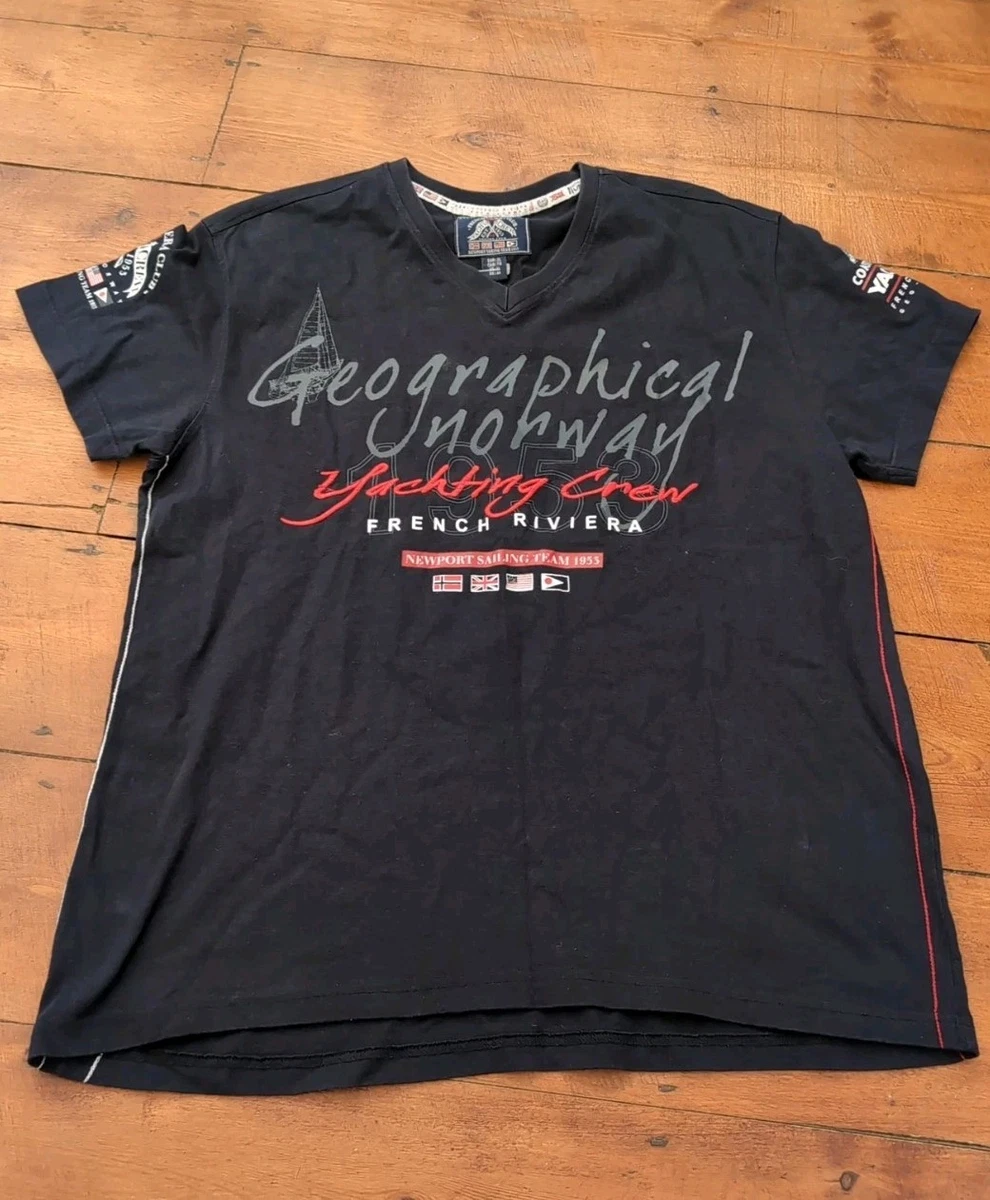 Geographical Norway T-Shirt Uomo Jimdo – Maniche Corte, Scollo A V, Cotone Morbido, Con Ricamo Logo Sul Davanti