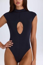 Oh Polly Top Bodysuit Black Women Cut-Out