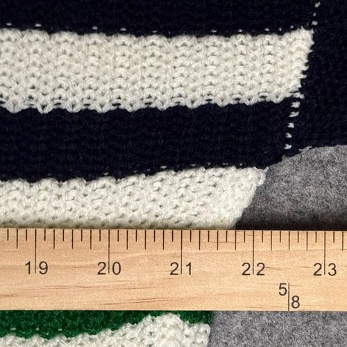 Mine Striped Knit Sweater Sz M White Red Green Crew Neck Long Sleeve Pullover - Picture 7 of 7